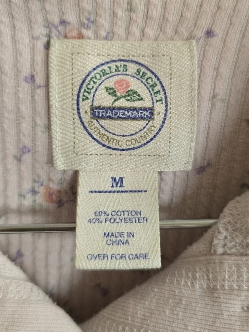 Vintage Victoria's Secret Country Cottagecore Ribbed Henley Cozy Shirt. Medium